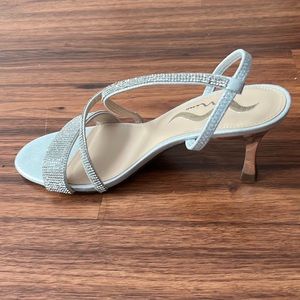 Pair of Nina High Heel Silver Shoes 8.5M